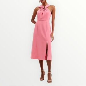 French Connection Women's Echo Crepe Ring Midi Dress, Pink, Size 4